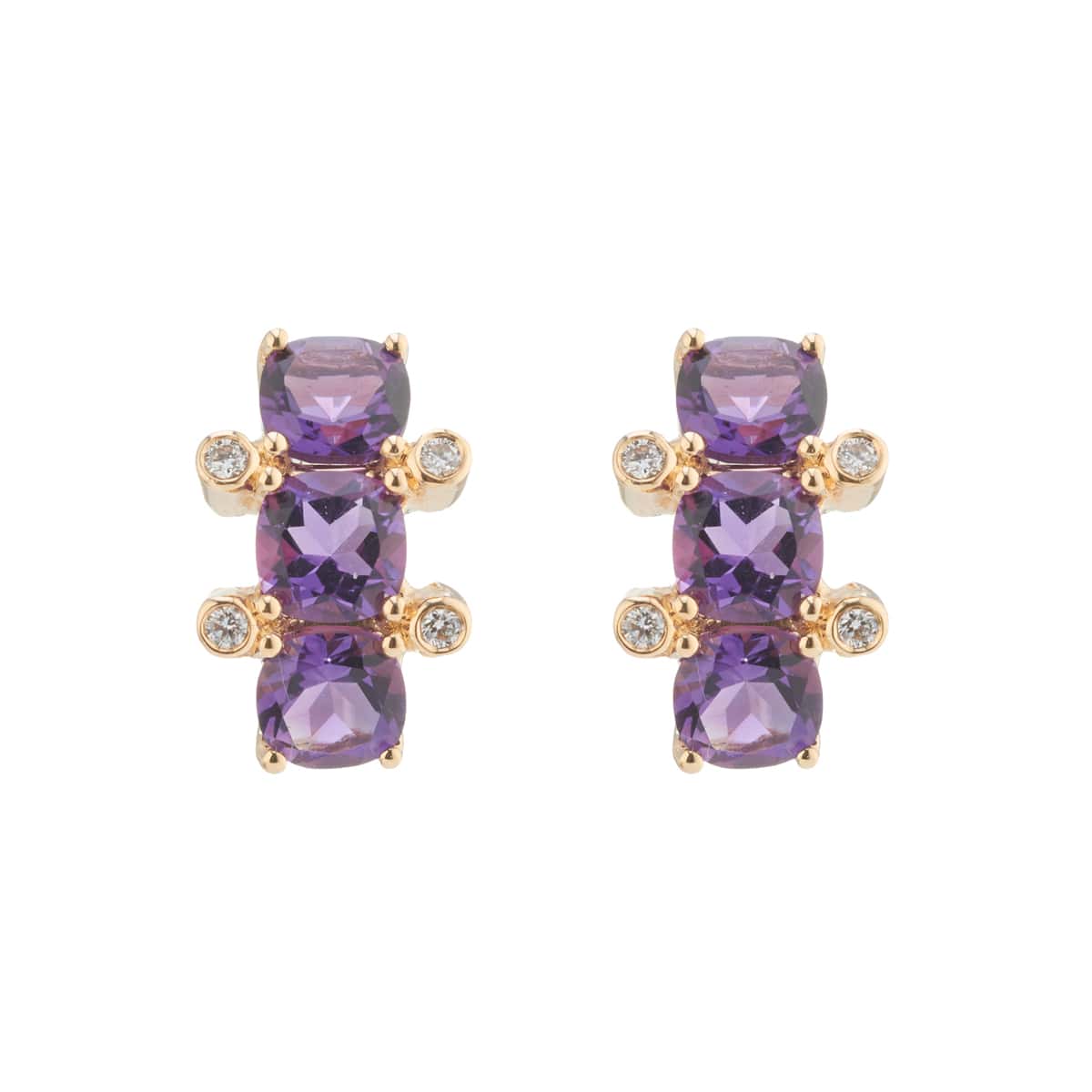 18ct Gold Amethyst And Diamond Earrings – Deakin & Francis - EB London