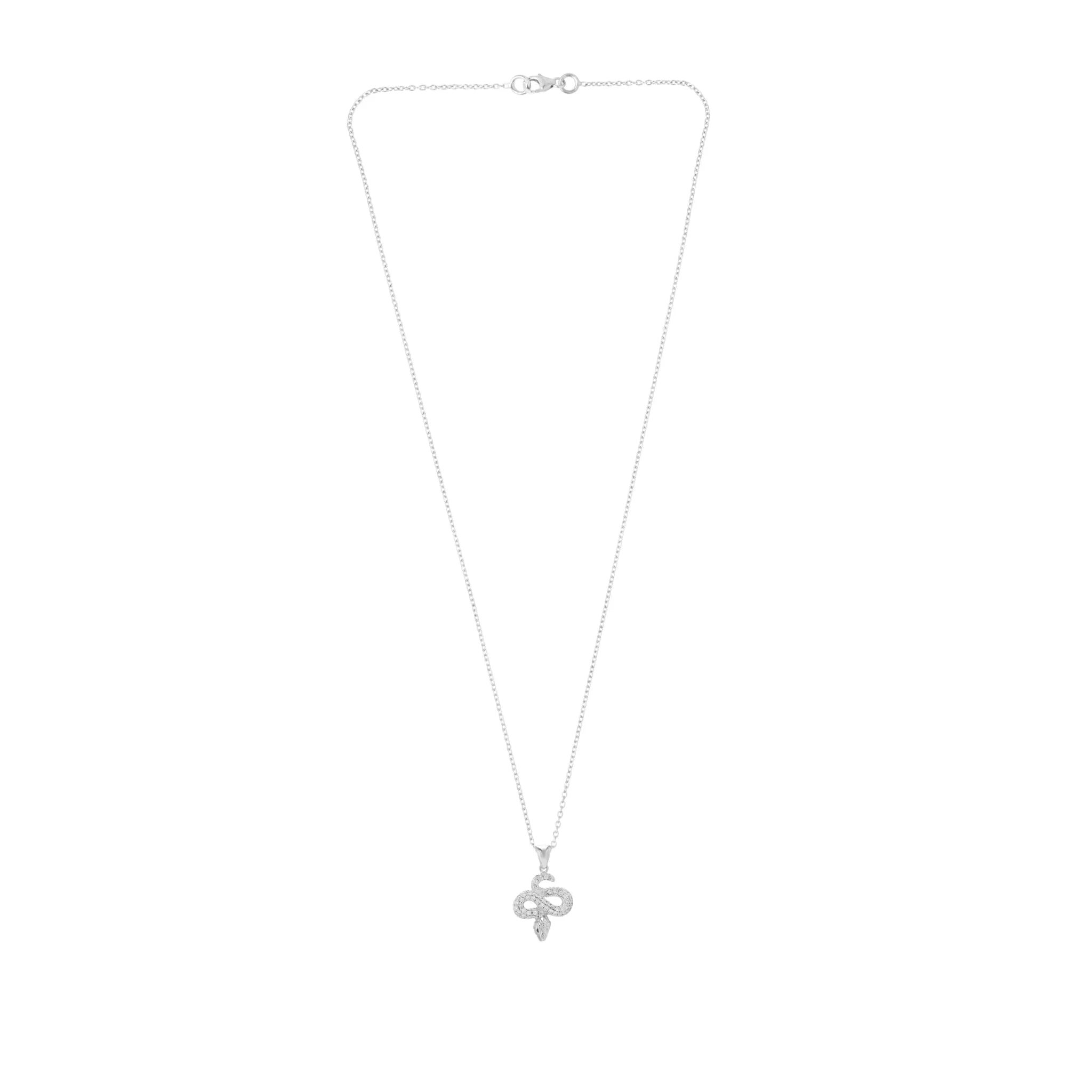 18ct White Gold Diamond Ruby Snake Pendant – Deakin & Francis - EB London