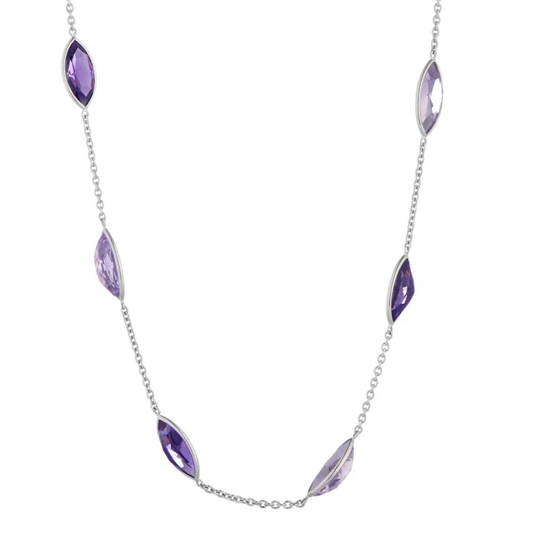 18ct White Gold Light and Dark Amethyst Necklace – Deakin & Francis - EB London