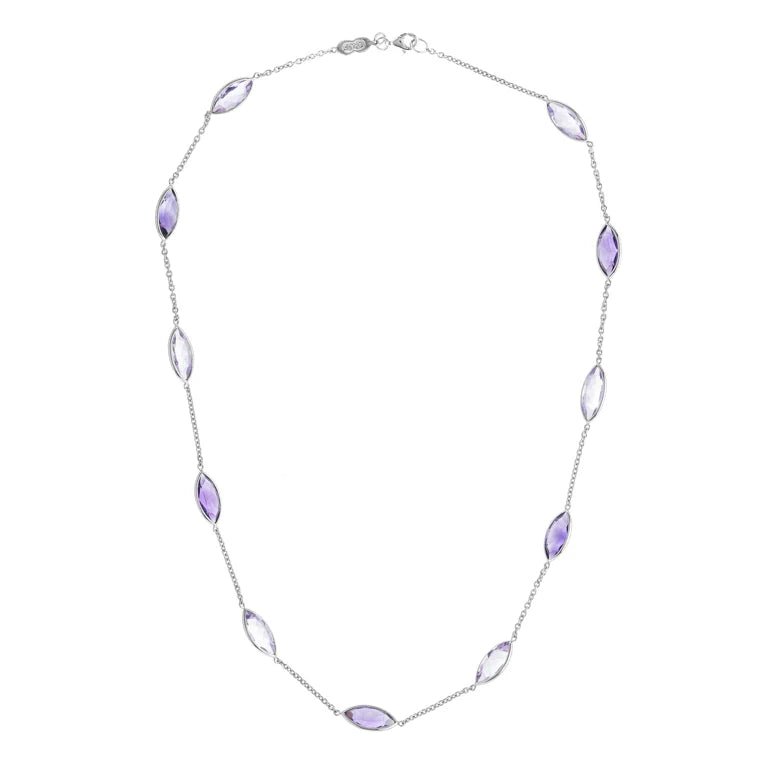 18ct White Gold Light and Dark Amethyst Necklace – Deakin & Francis - EB London