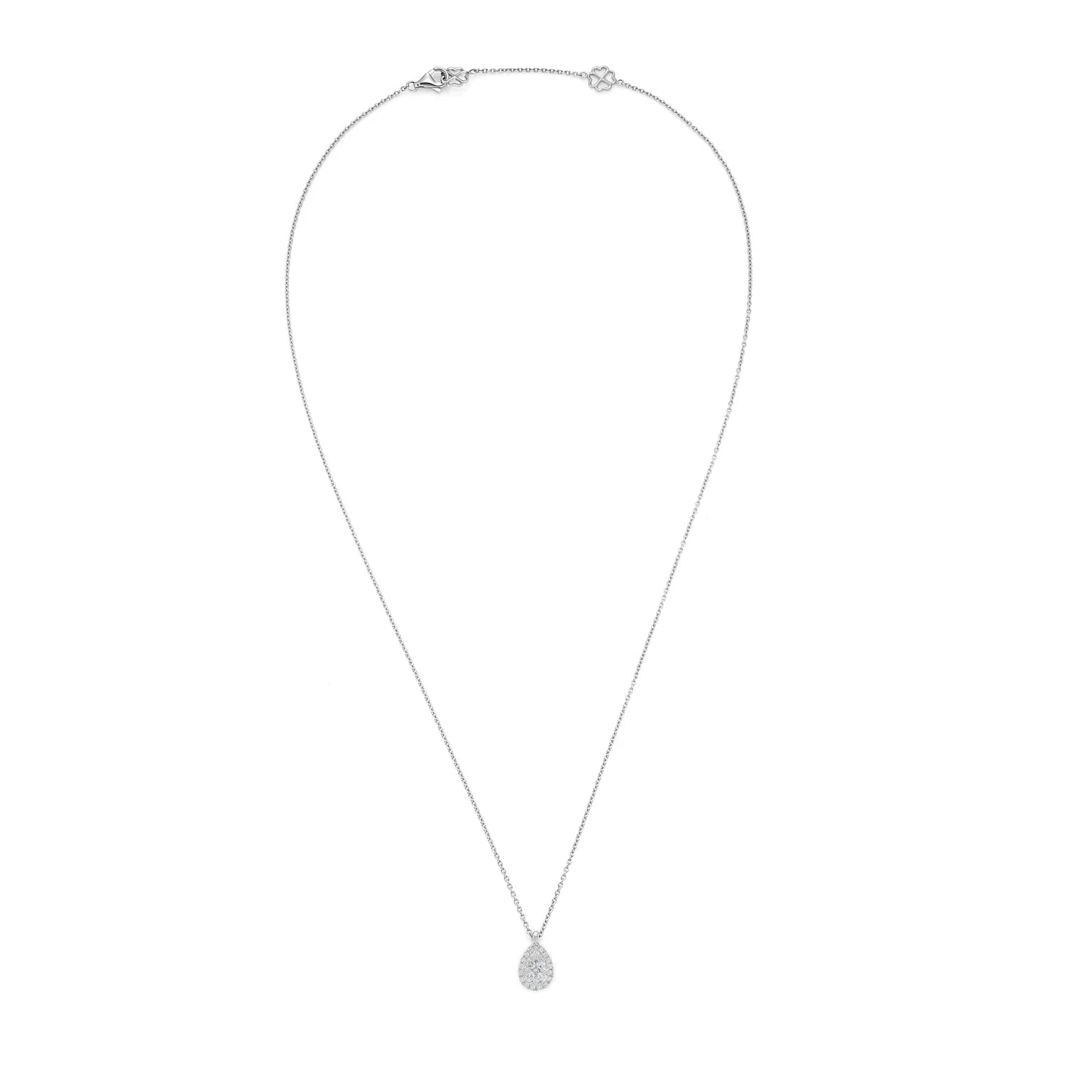 18ct White Gold Square Shaped Diamond Pendant – Deakin & Francis - EB London