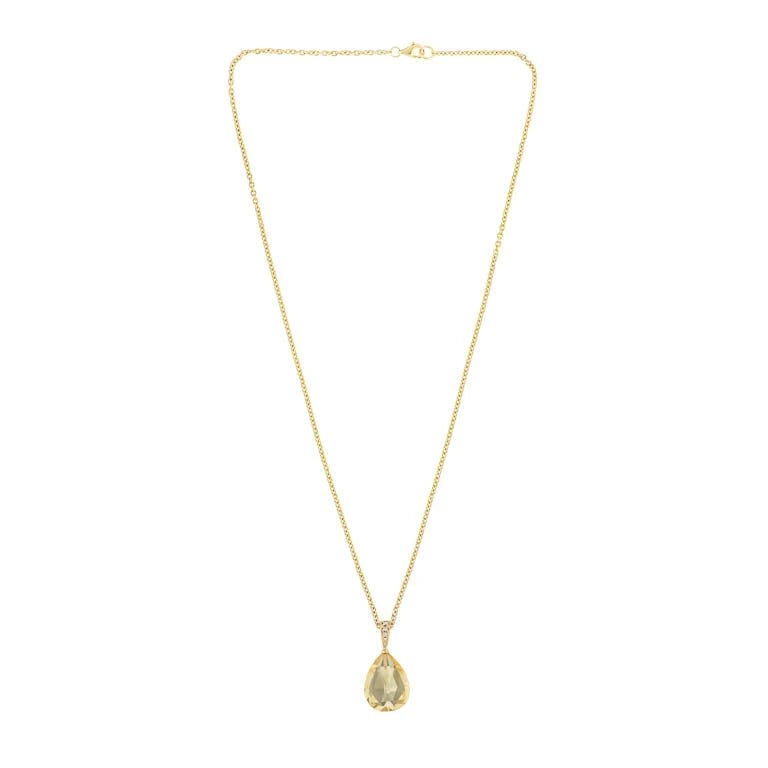 18ct Yellow Gold Citrine And Diamond Pendant – Deakin & Francis - EB London