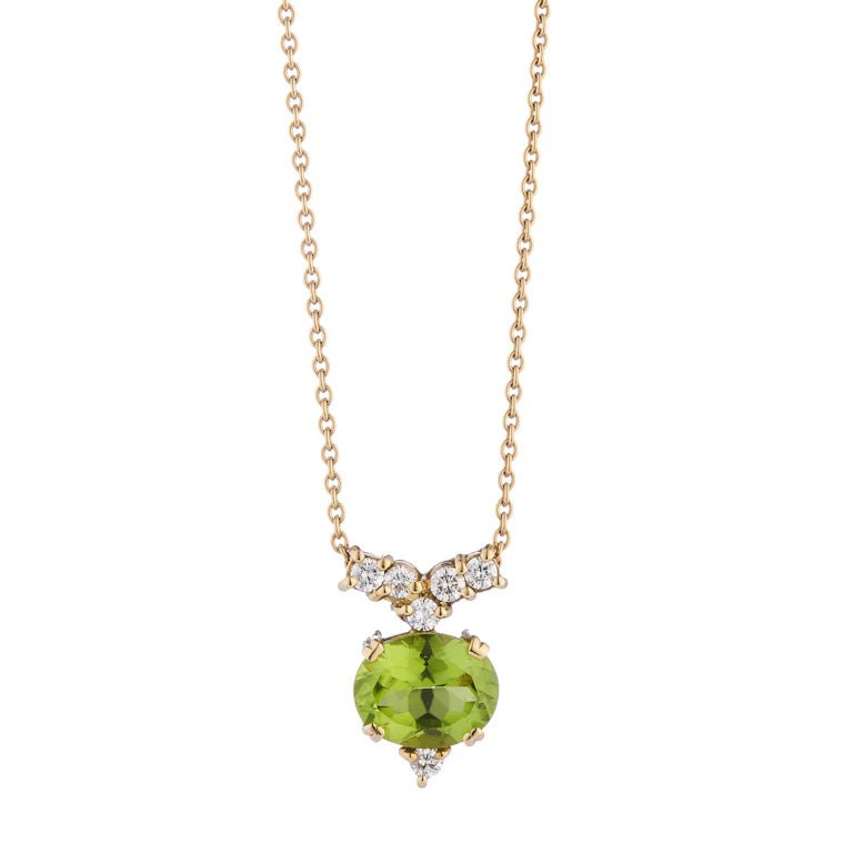 18ct Yellow Gold Peridot and Diamond Pendant – Deakin & Francis - EB London