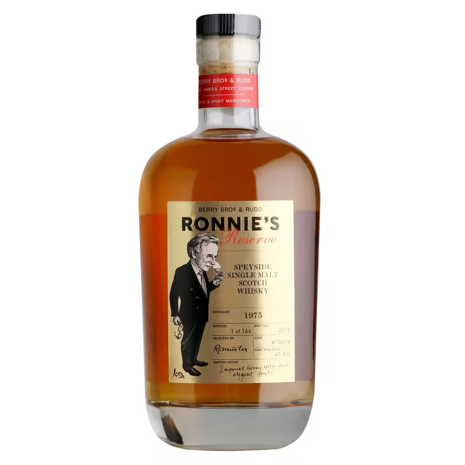 1975 Ronnie’s Reserve Speyside Single Malt Scotch Whisky, Cask 10619 - 45.5% ABV - EB London