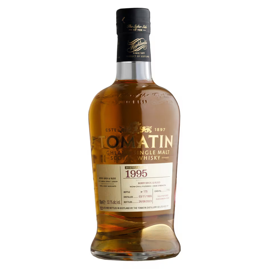 1995 Tomatin Berry Bros. & Rudd Exclusive, Cask 7750, Highland Single Malt Scotch Whisky - 53.1% ABV - EB London