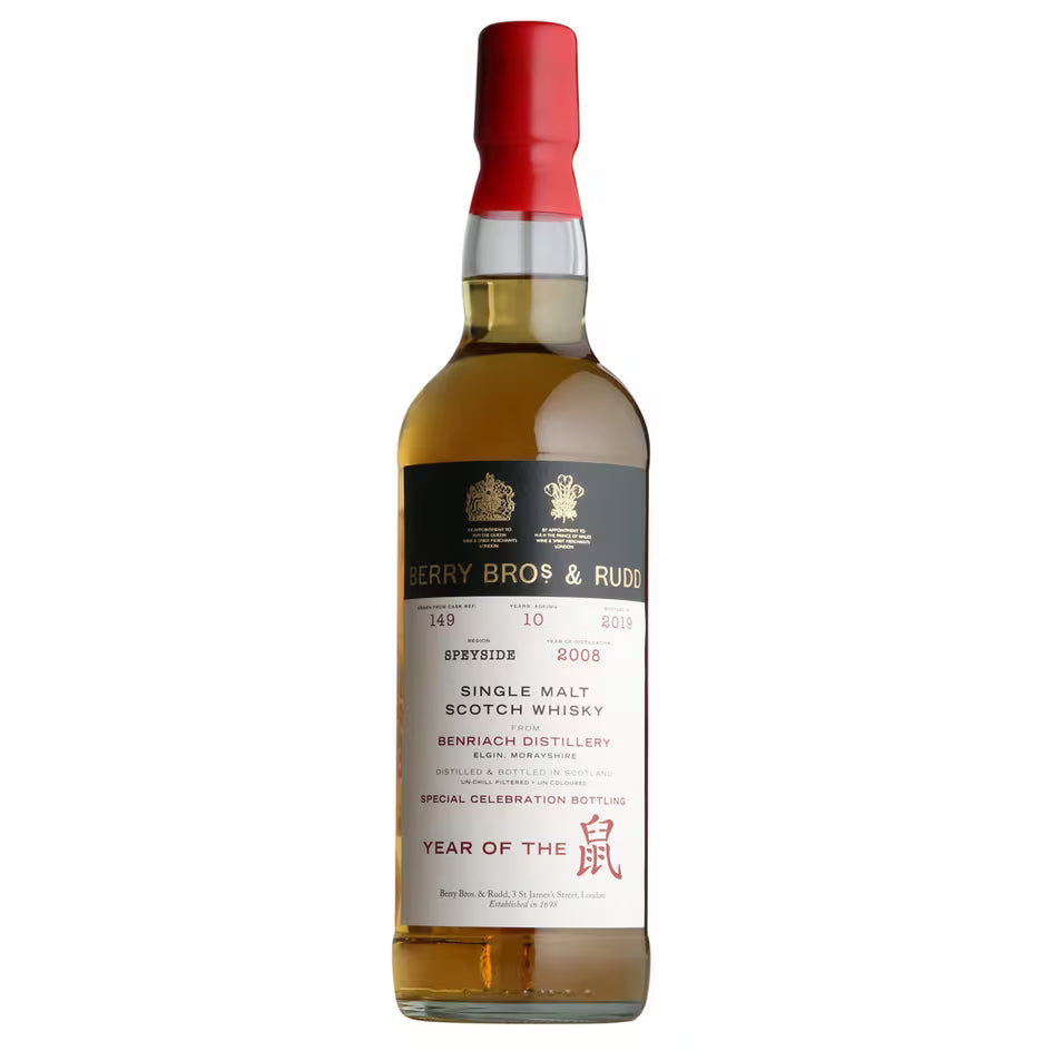 2008 Berry Bros. & Rudd 10-Year-Old BenRiach, Cask Ref. 149, Year of the Rat, Speyside Single Malt Scotch Whisky (58.3%) – Bottled 2019 - EB London