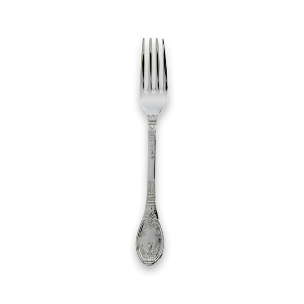 EB London Château dessert fork 166 mm in hallmarked sterling silver with ornate motifs