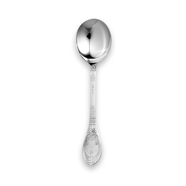EB London by Carrs Silver Château sterling silver soup spoon, hallmarked, 176mm