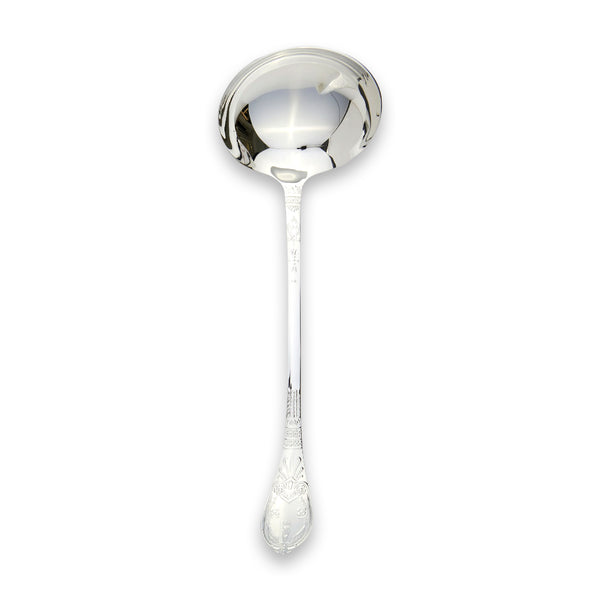 Carrs Silver sterling silver Château soup ladle, hallmarked, 305mm, ornate scrollwork and floral motifs
