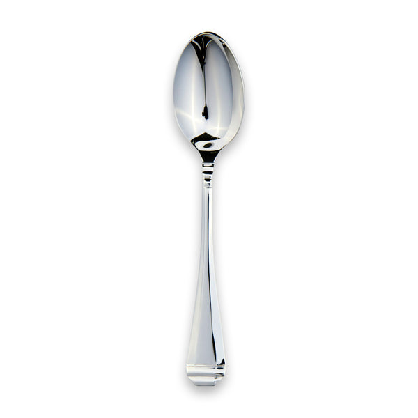 Carrs Silver Plain Fiddle dessert spoon, hallmarked sterling silver, polished finish, 182mm