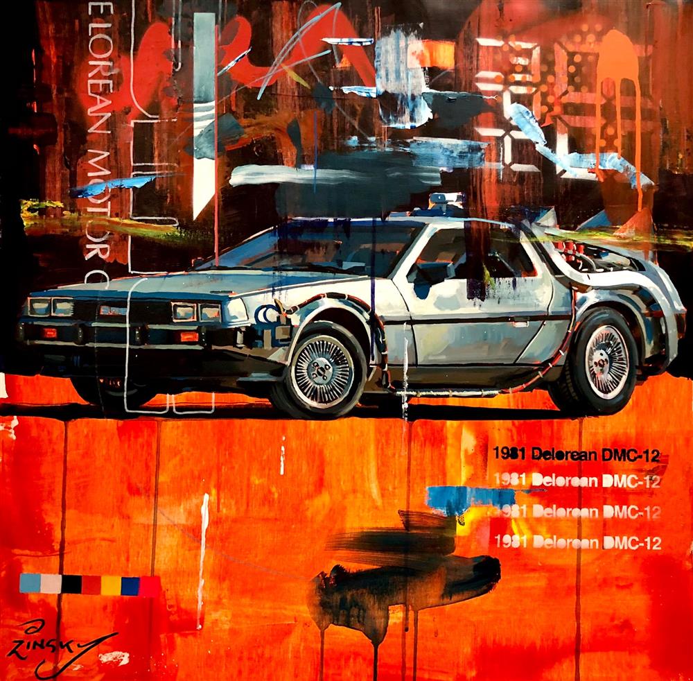 Zinsky - Delorean DMC 12 - Original British Art - EB London