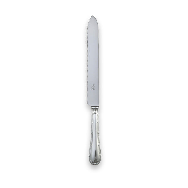 Carrs Silver Baguette wedding cake knife with tapered ridge handle, sterling silver or silver-plated, hallmarked, 37cm