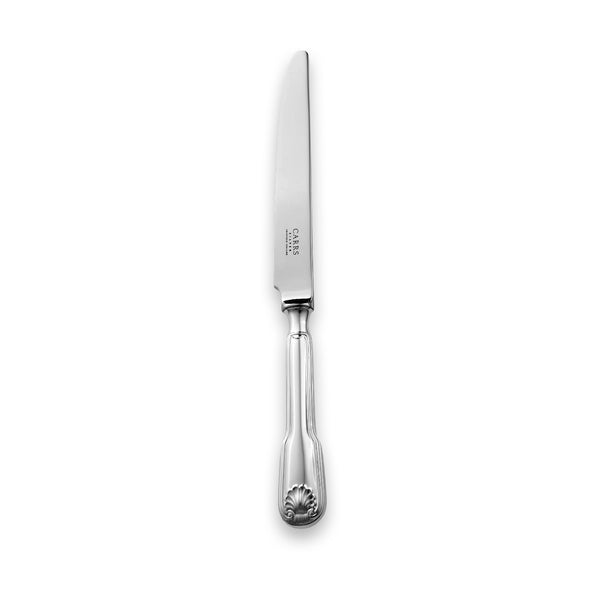 Carrs Silver Fiddle Thread & Shell table knife in sterling silver, hallmarked, 245mm
