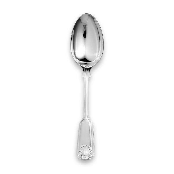 Carrs Silver Fiddle Thread & Shell dessert spoon in sterling silver, hallmarked, 182mm