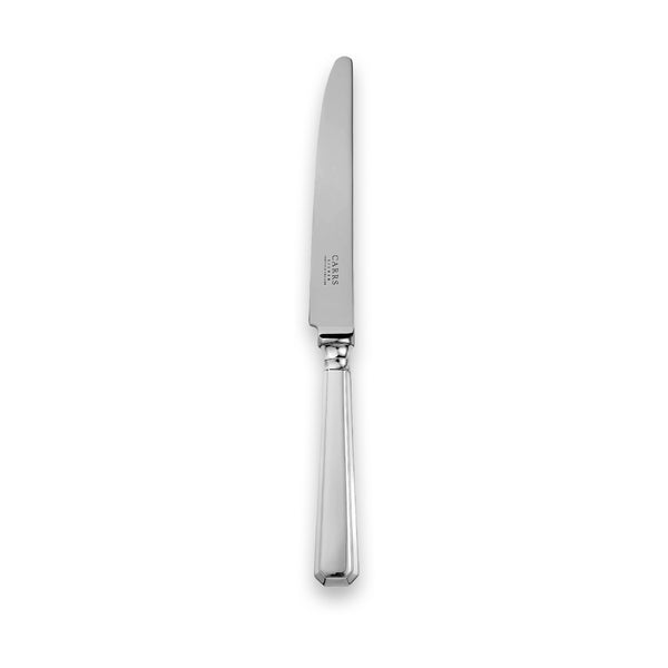 EB London Grecian table knife by Carrs Silver, hallmarked sterling silver, 245mm, tapered geometric handle