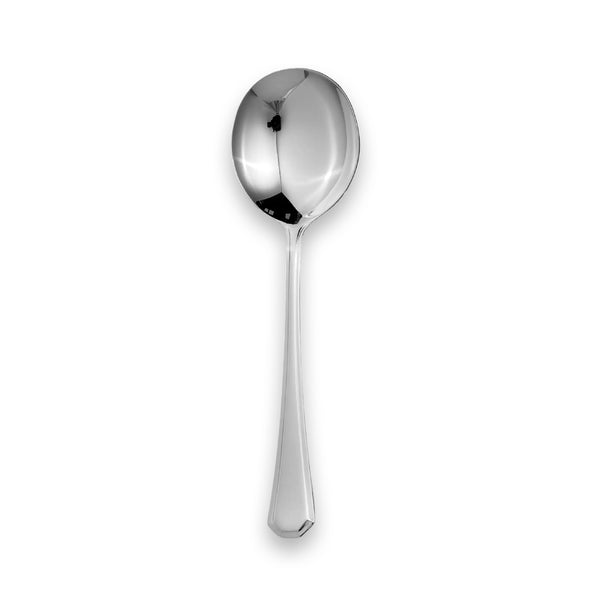 Carrs Silver Grecian collection sterling silver soup spoon, hallmarked, 176mm