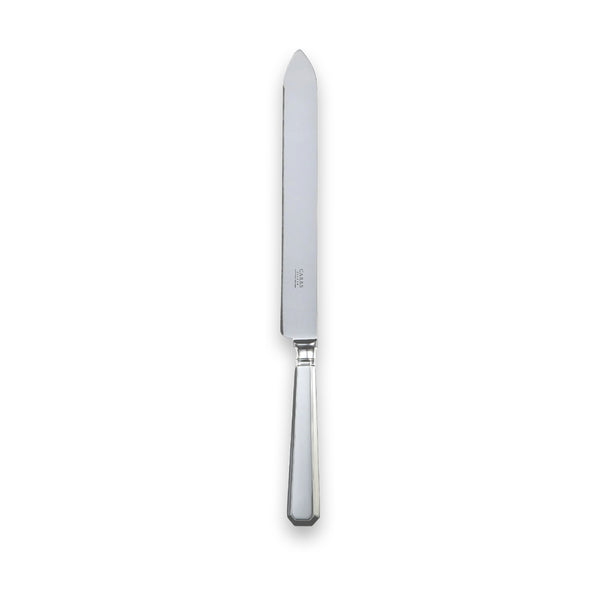 Carrs Silver Grecian Bride wedding cake knife with tapering angular handle, hallmarked sterling silver, 370mm