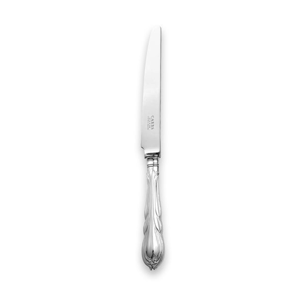 EB London sterling silver dessert knife with lily-inspired handle, hallmarked, 221mm