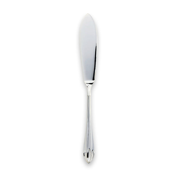Carrs Silver Lotus fish blade in sterling silver, hallmarked, polished finish, 210mm length