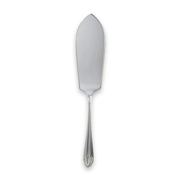 EB London by Carrs Silver Lotus fish serving blade with stylised lotus handle, hallmarked sterling silver, 316mm