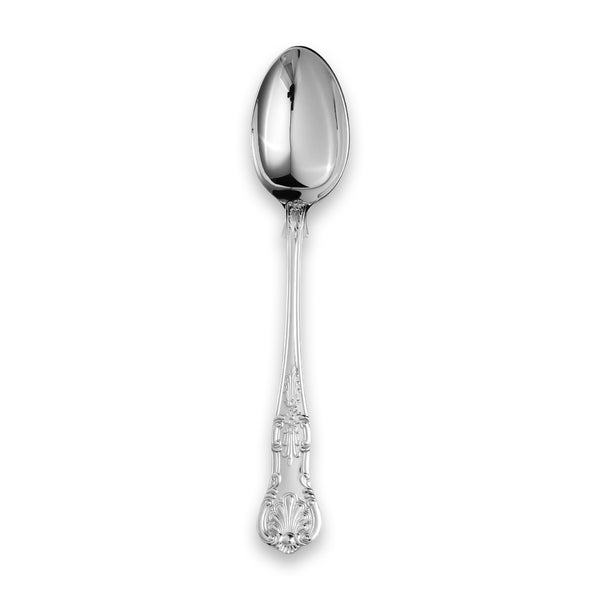 Carrs Silver sterling silver Queen’s dinner spoon with ornate shell and scrollwork handle, hallmarked, 211mm