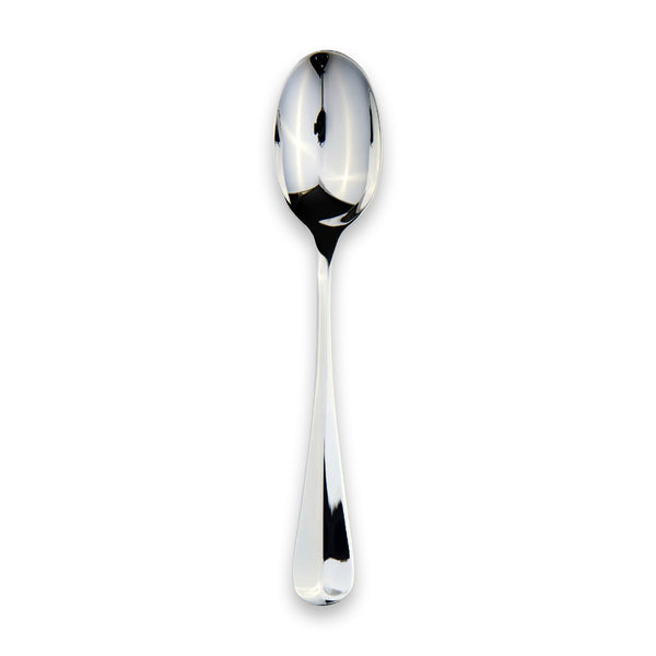Dessert Spoon: EB London Carrs Silver Rattail dessert spoon in hallmarked sterling silver, polished finish, 182mm