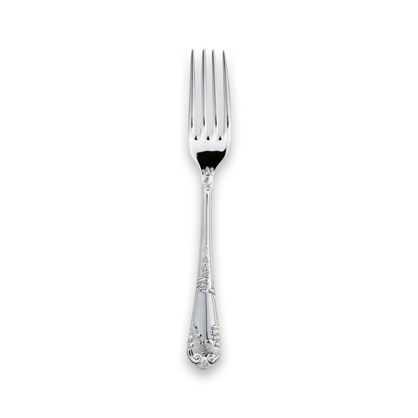 Carrs Silver La Regence dessert fork, sterling silver, baroque detailing, 166mm