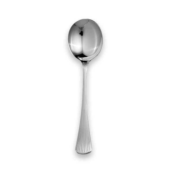 Carrs Silver Sandalwood soup spoon with hallmarked sterling silver or silver-plated handle, 176mm