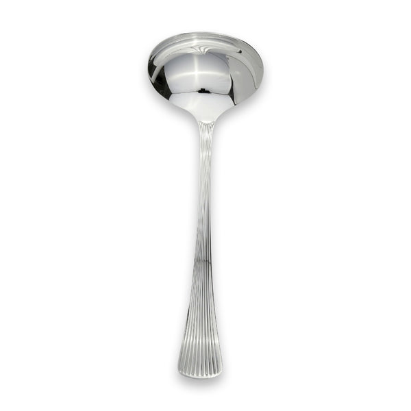 Carrs Silver Sandalwood sauce ladle, sterling silver handle with polished stainless steel bowl, 195 mm