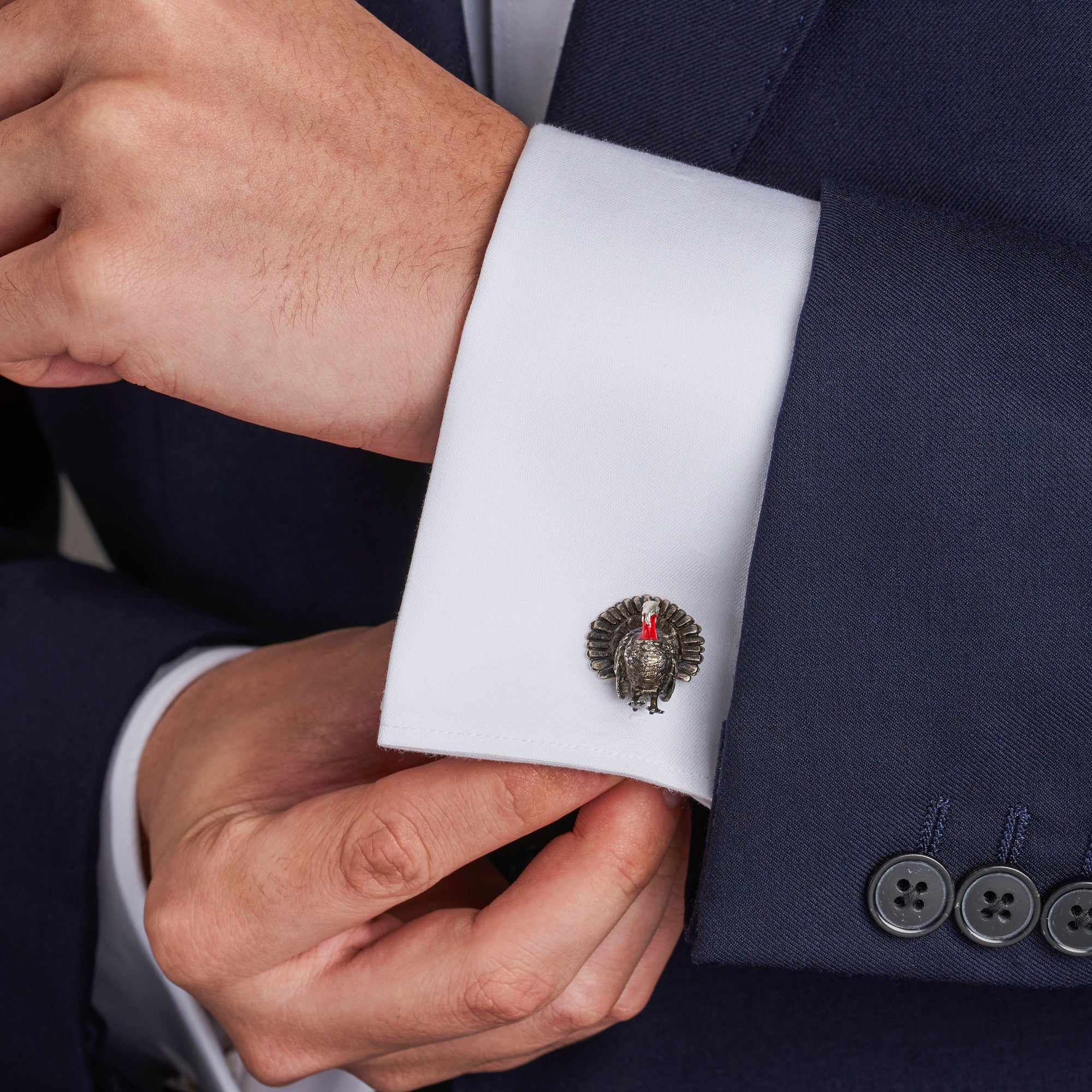Silver Wild Turkey Cufflinks – Deakin & Francis - EB London