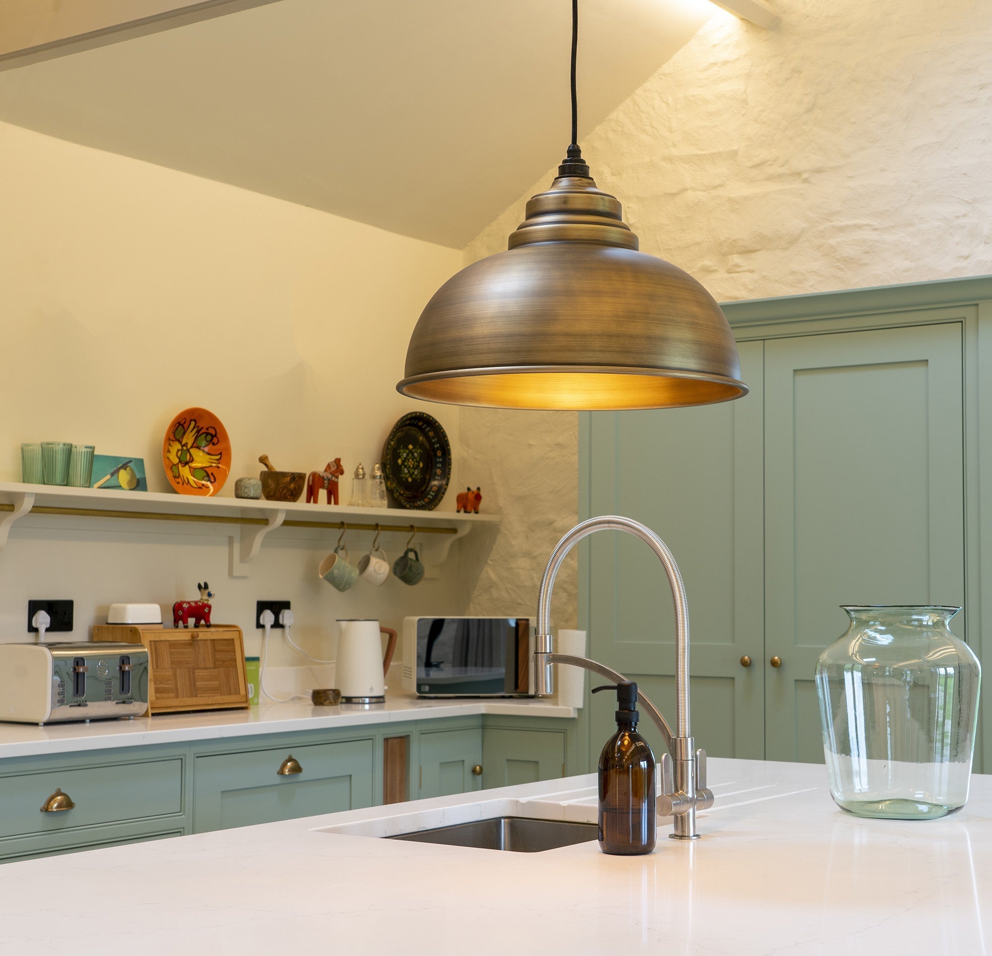 Aged Brass Harborne Pendant | Aged Brass - From The Anvil - EB London