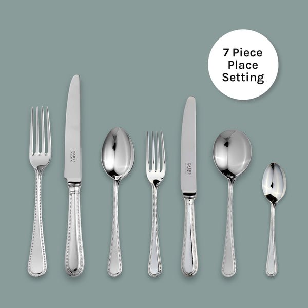 Bead Cutlery 7 Piece Place Setting - Carrs Silver - EB London