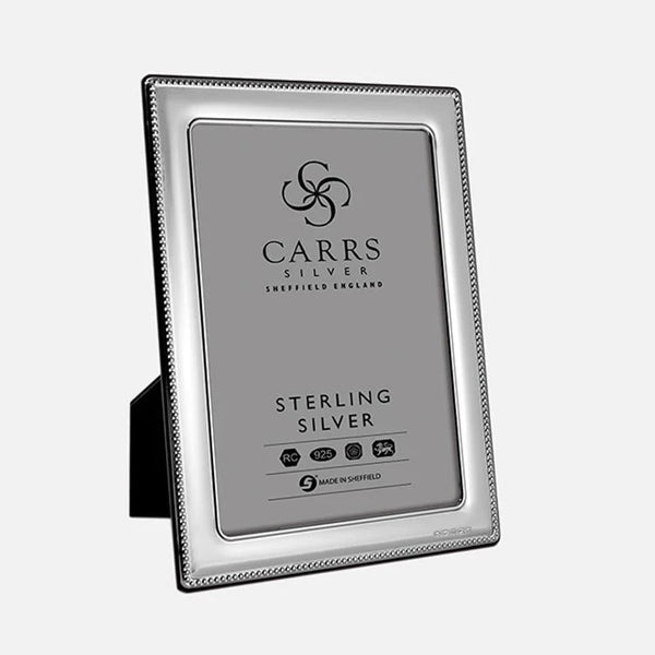 Bead Sterling Silver Photo Frame With Wood Back - Carrs Siver - EB London