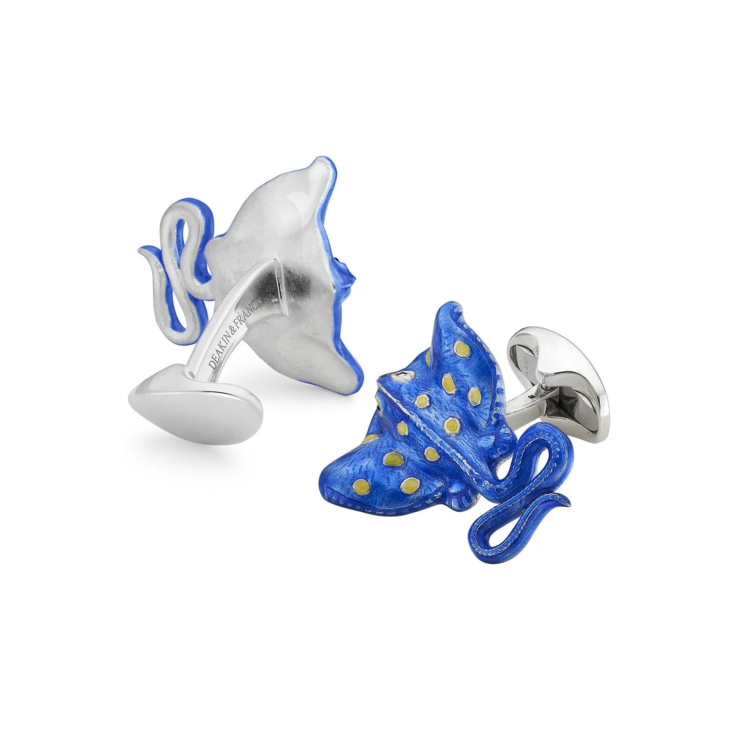 Blue and silver cufflinks with a unique design - EB London