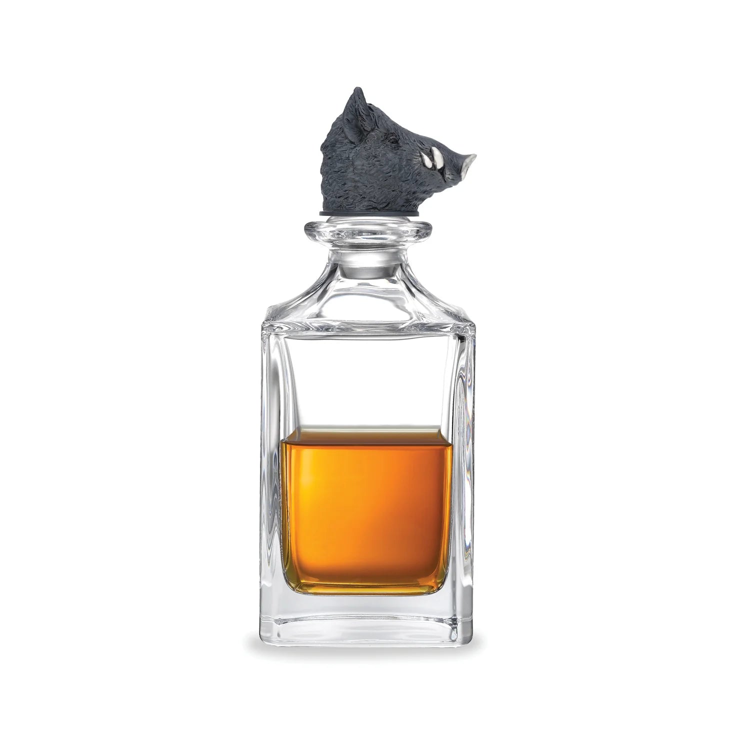 Boar head crystal decanter metal-plated stopper by Deakin & Francis at EB London