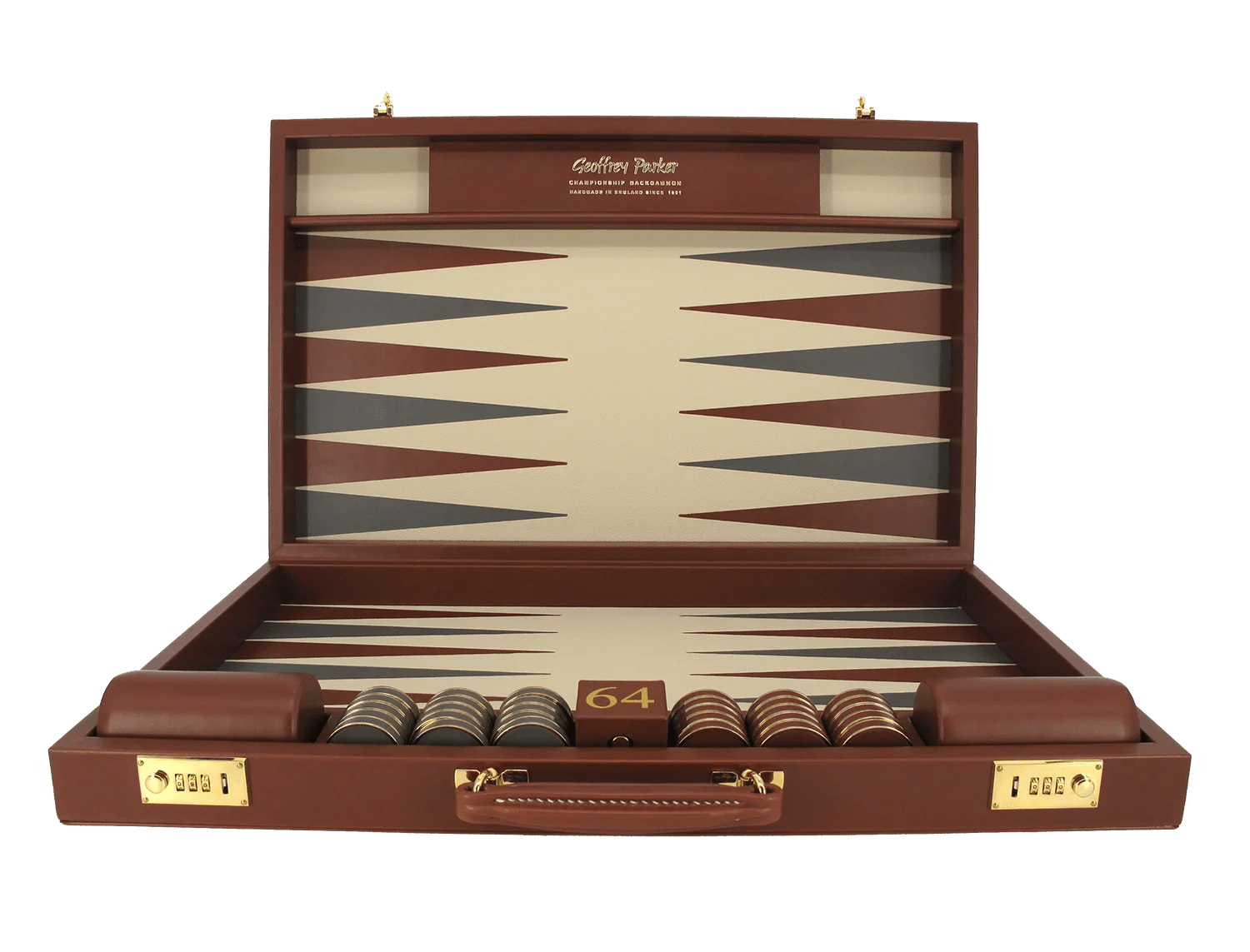Brown Bridle Backgammon Set (Tournament Size)– Geoffrey Parker - EB London