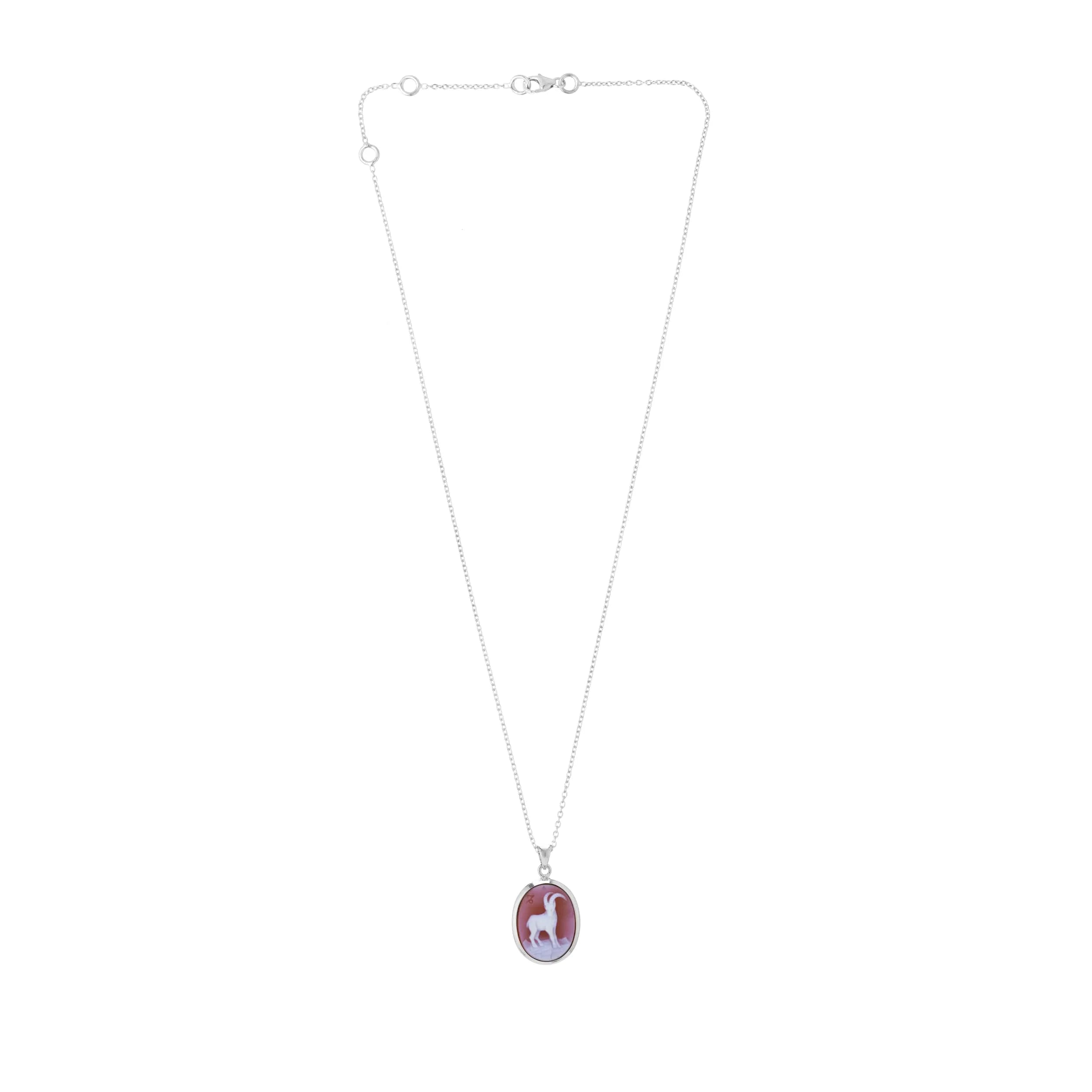 silver zodiac pendant Capricorn with sardonyx cameo by Deakin & Francis at EB London