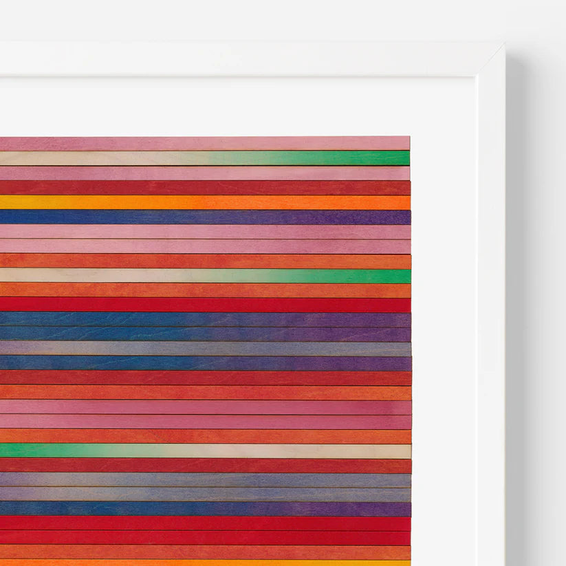 Amelia Coward Orange Red Stripe Colour Study Limited Edition Unframed Print in A Sizes-1