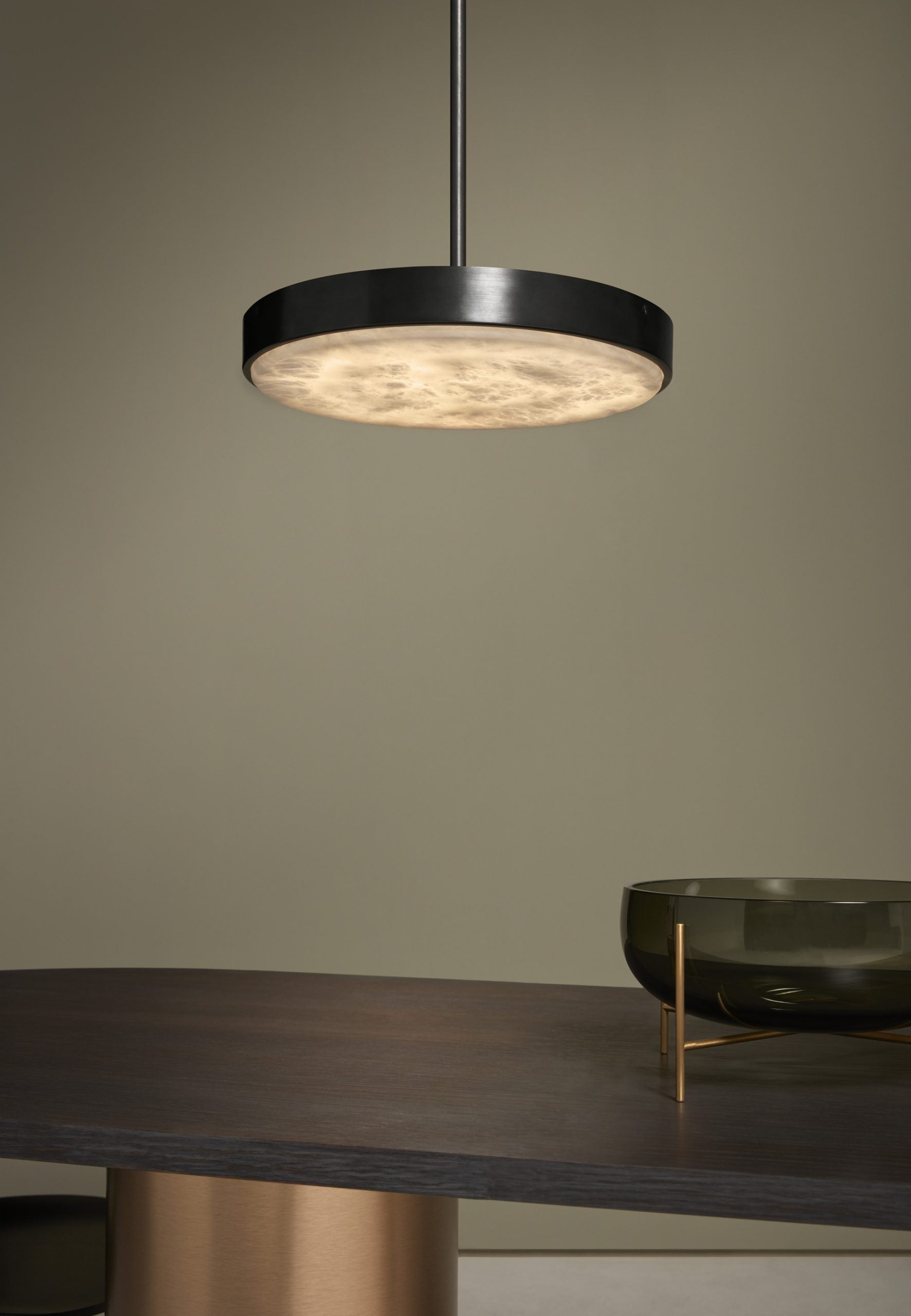 CTO Lighting - Anvers Pendant Light - Satin Brass, Bronze and Alabaster Stone – EB London