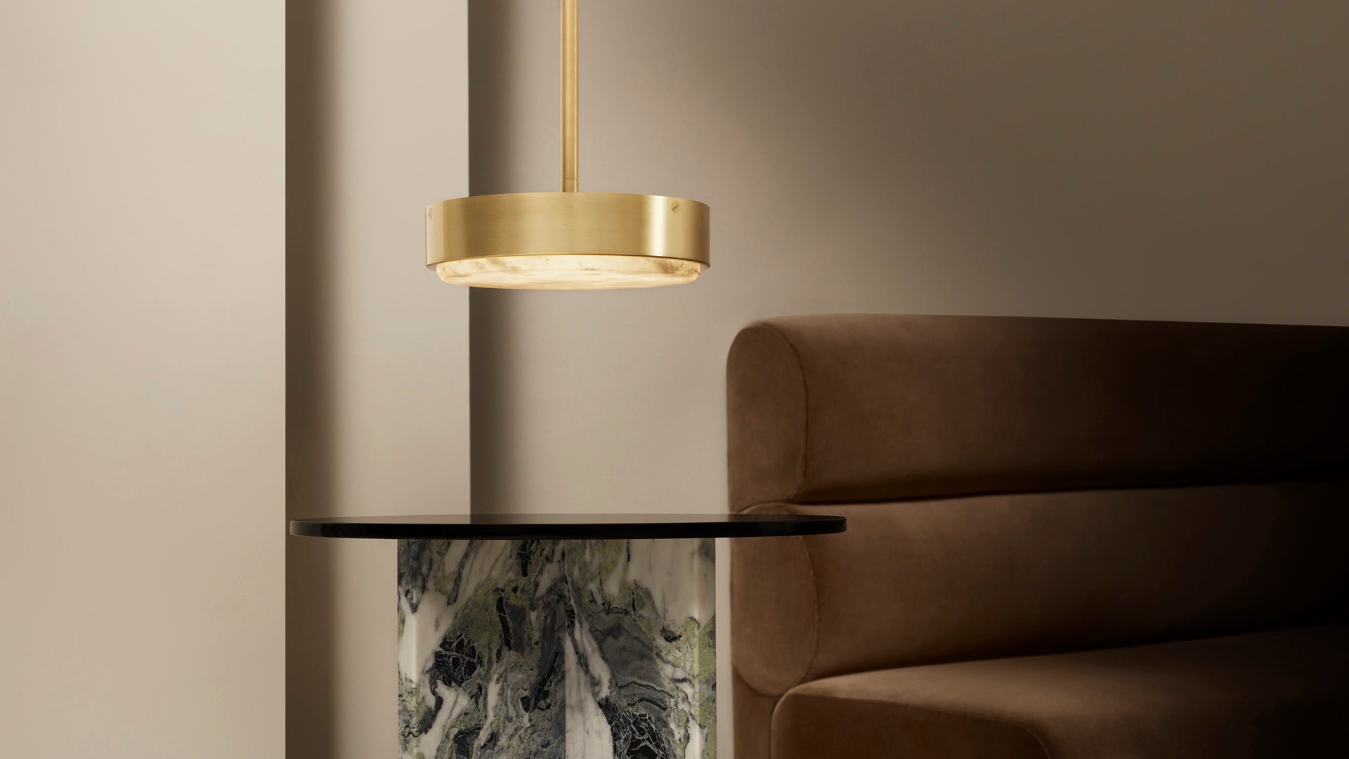 CTO Lighting - Anvers Pendant Light - Satin Brass, Bronze and Alabaster Stone – EB London