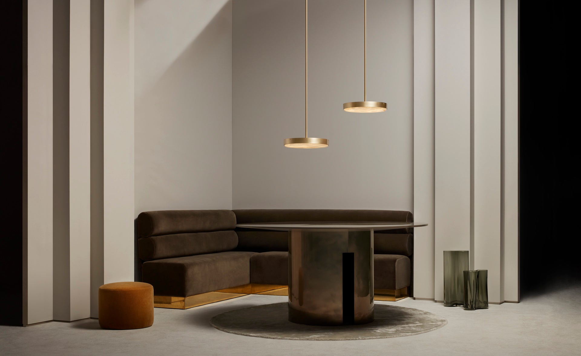 CTO Lighting - Anvers Pendant Light - Satin Brass, Bronze and Alabaster Stone – EB London