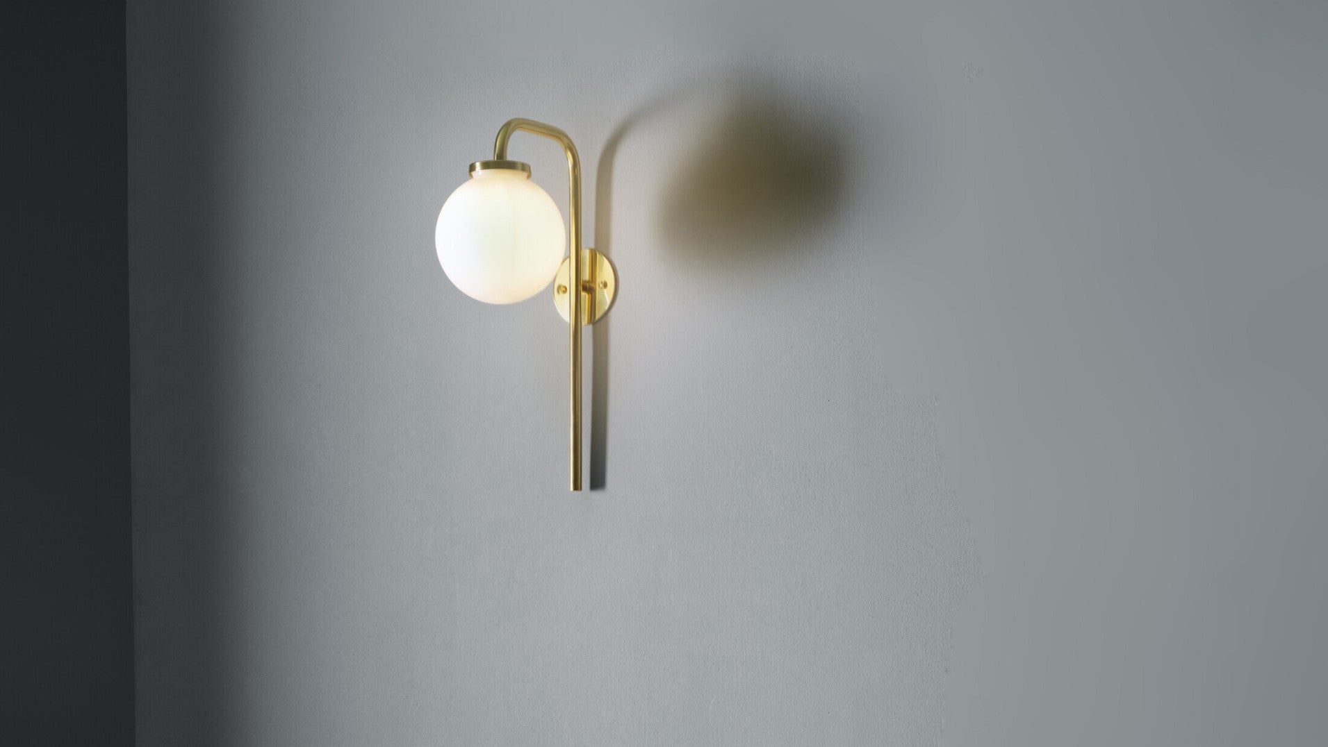 CTO Lighting - Big Bulb Opal Wall Light - Polished Brass and Opal Glass – EB London