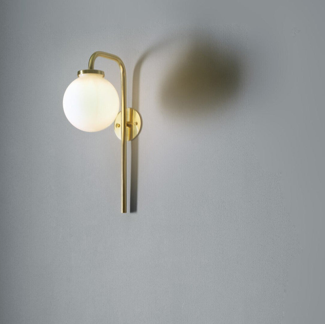 CTO Lighting - Big Bulb Opal Wall Light - Polished Brass and Opal Glass – EB London