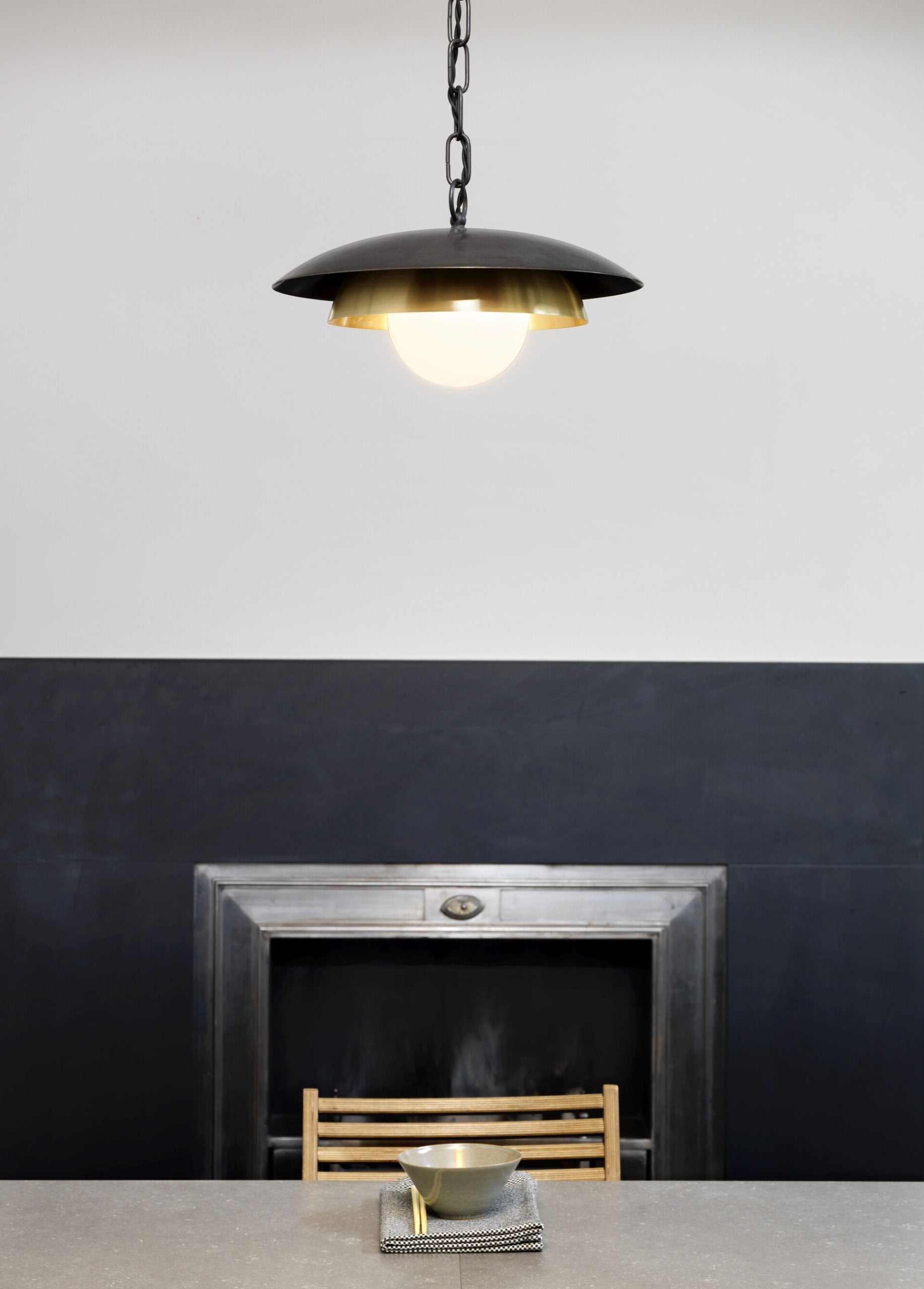 CTO Lighting - Carapace Pendant Light - Bronze with Satin Brass - EB London