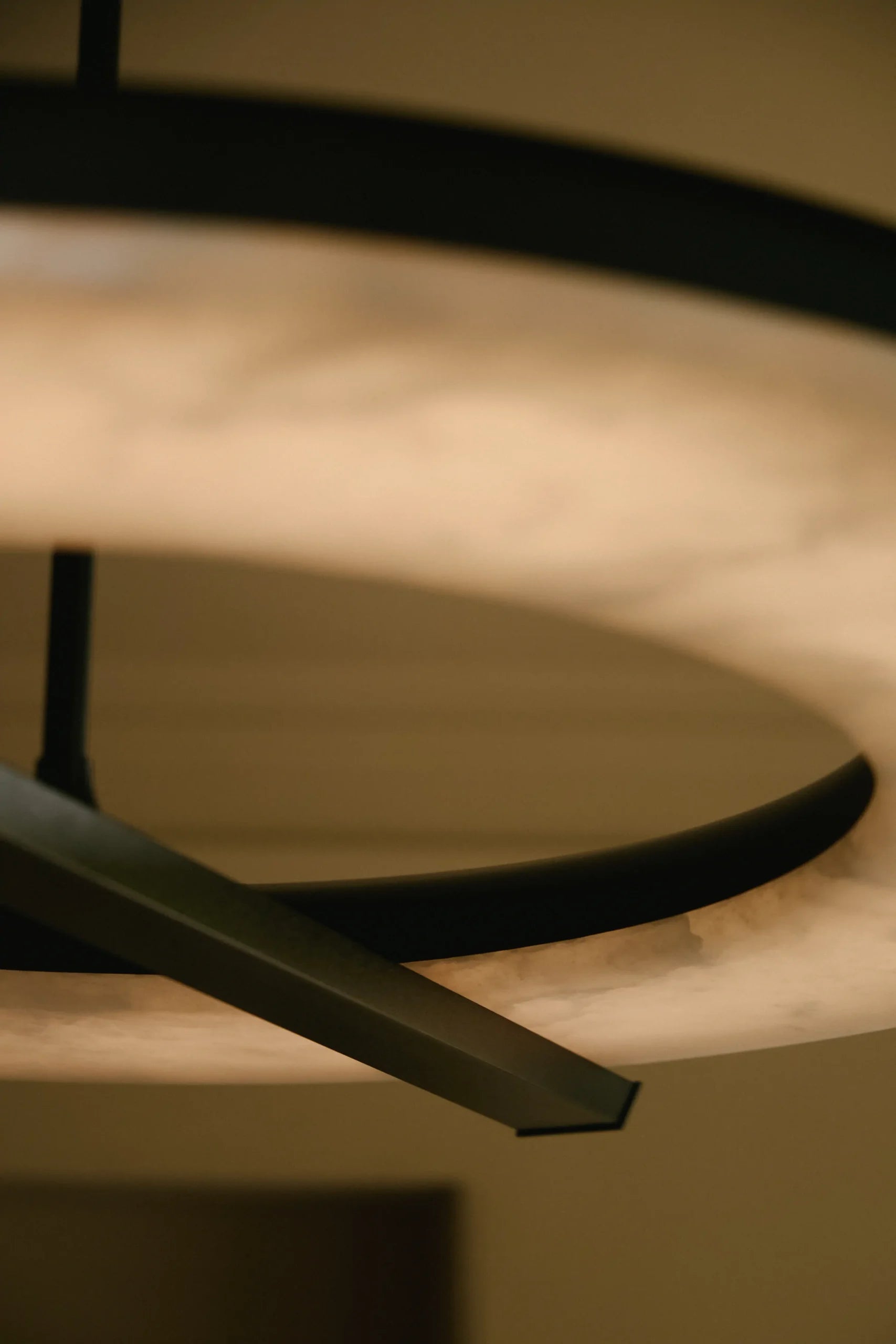 CTO Lighting - Ceres Pendant Ceiling Mounting Plate - Bronze with Honed Alabaster - EB London