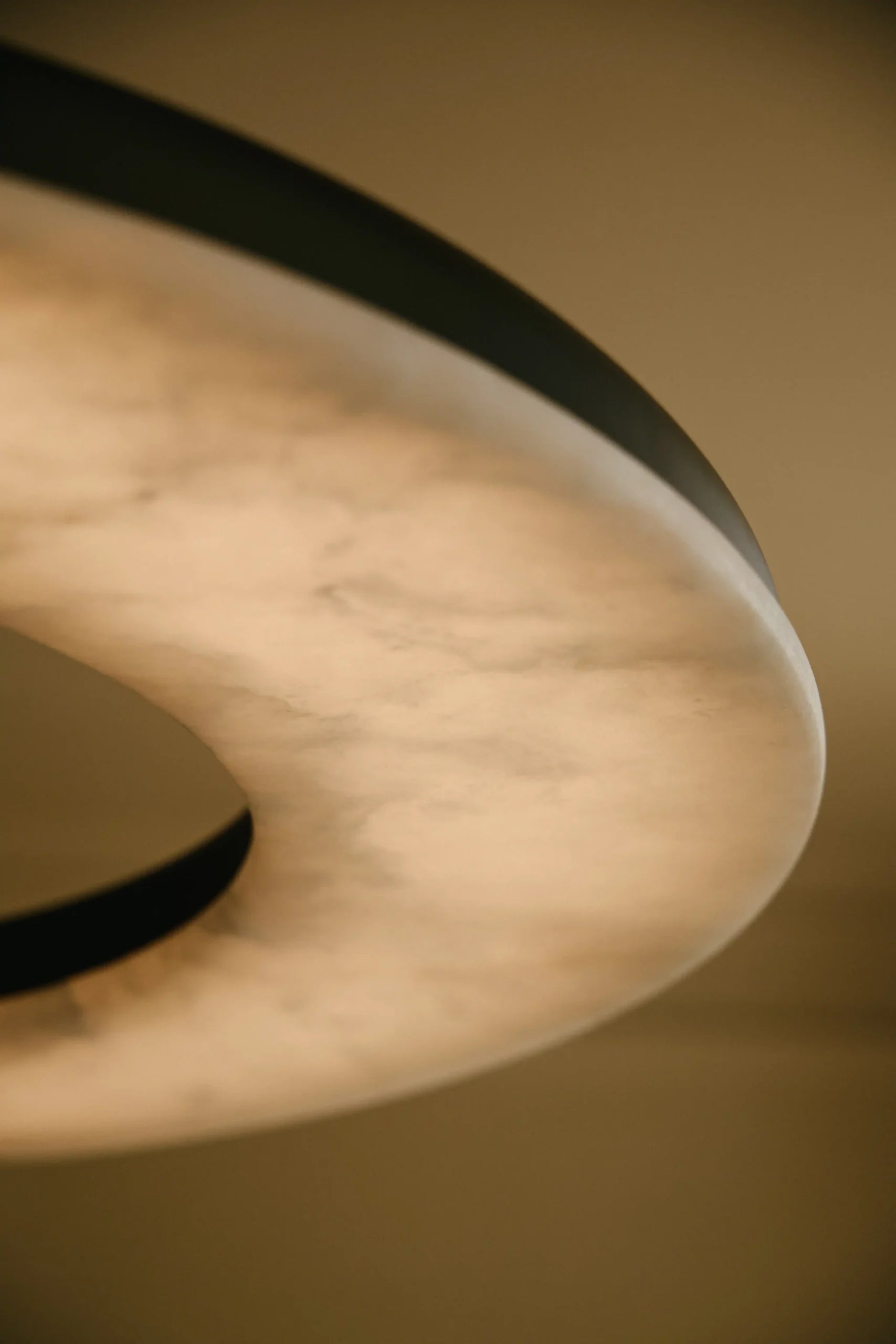CTO Lighting - Ceres Pendant Ceiling Mounting Plate - Bronze with Honed Alabaster - EB London