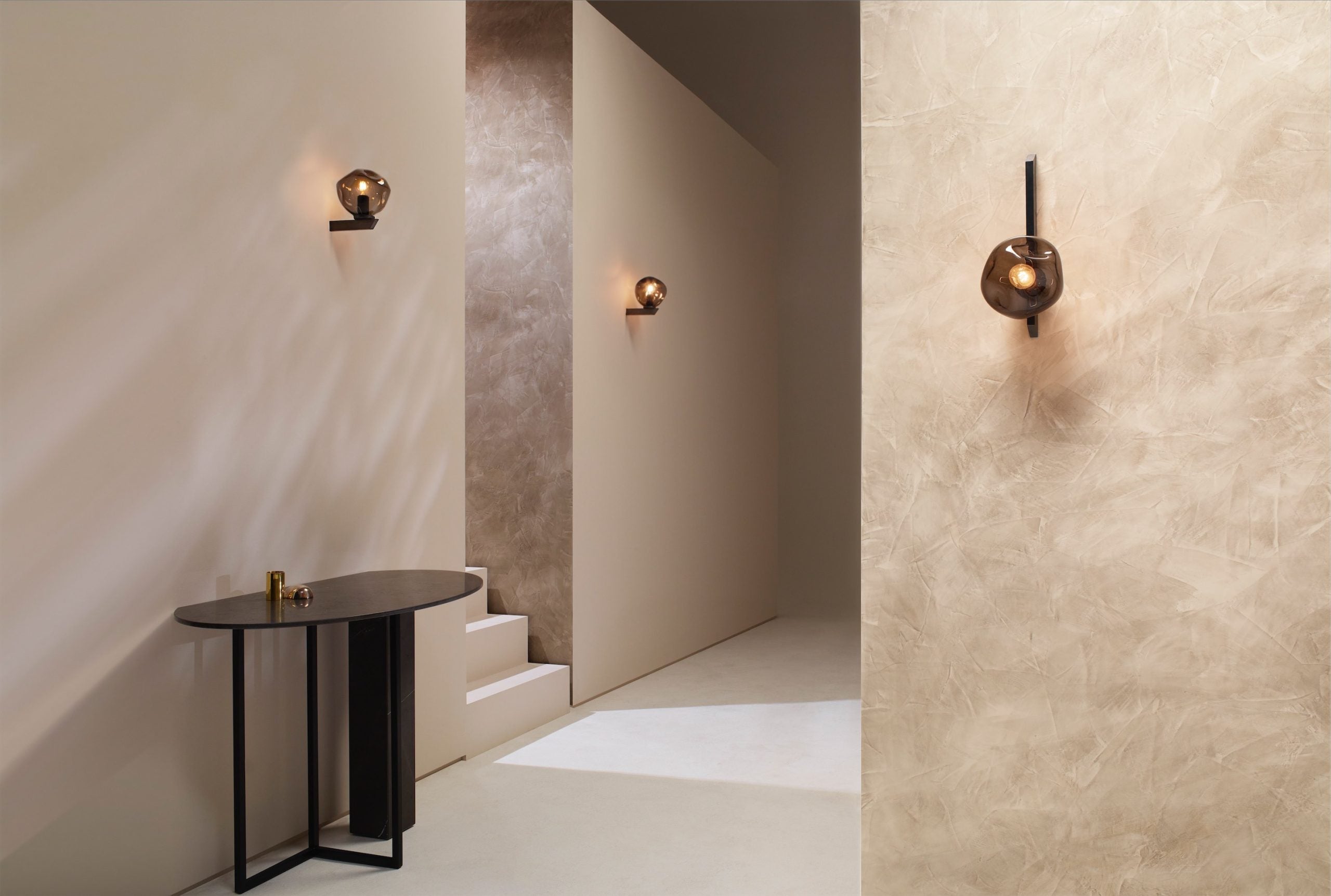 CTO Lighting - Gaia Wall Light - Handblown Glass shades with Bronze or Satin Brass - EB London