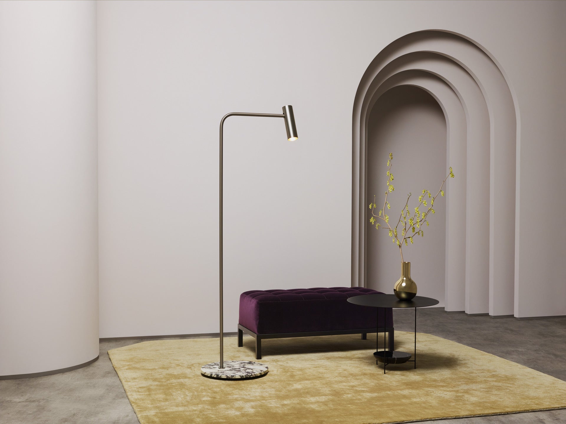 CTO Lighting - Heron Floor Light - Satin Brass and Bronze - EB London