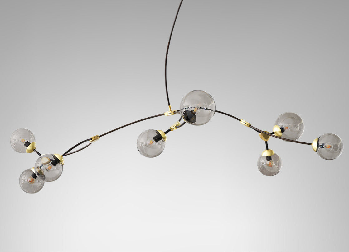 CTO Lighting - IVY Pendant 8 Light - Bronze and Satin Detailing - EB London
