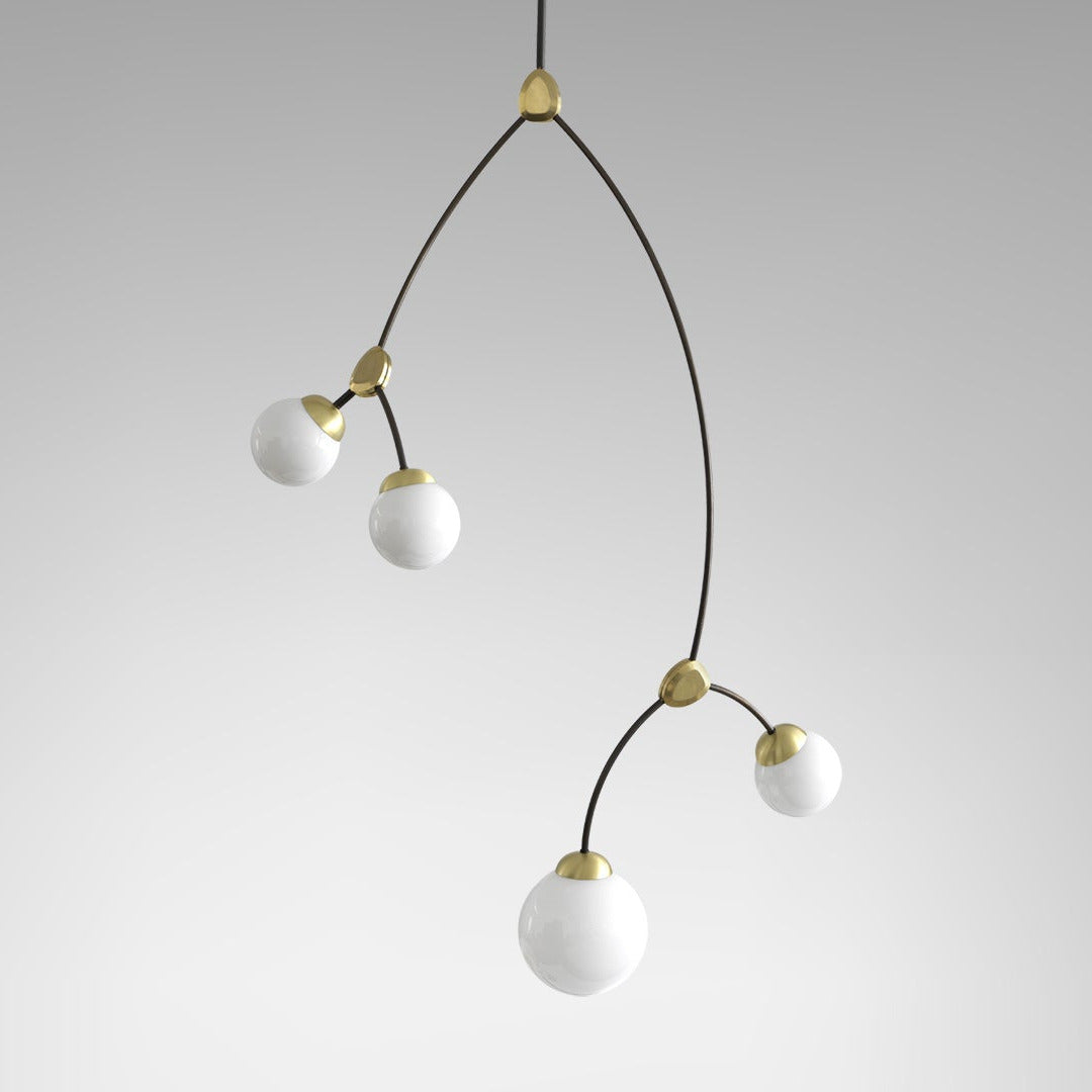 CTO Lighting - IVY Pendant 4 Light - Bronze and Satin Detailing - EB London